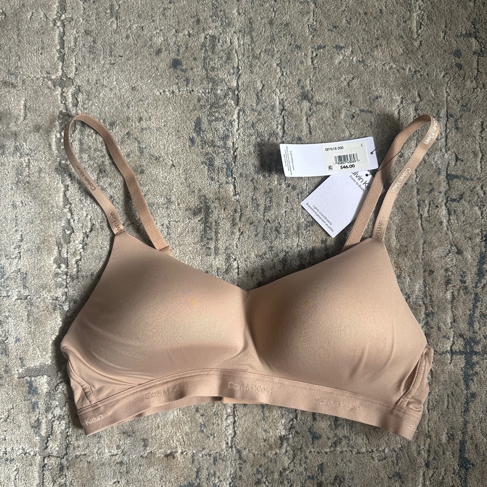Calvin Klein Tan Wireless Bra Seamless Comfort